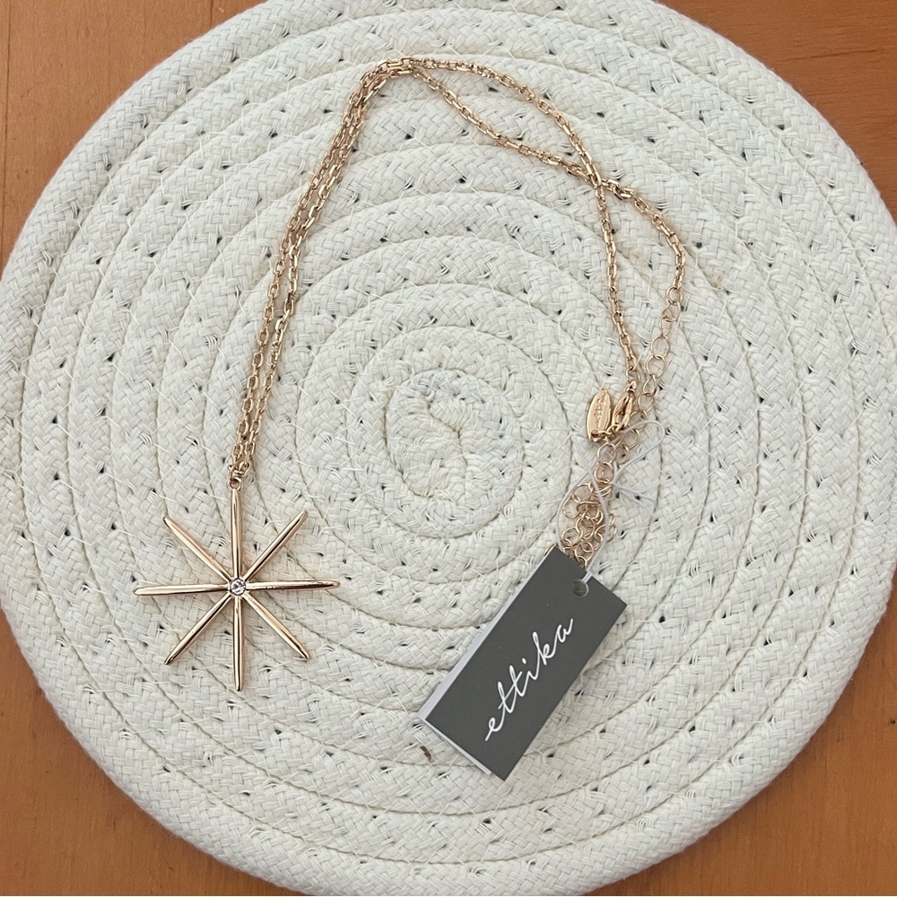 ettika gold starburst pendant necklace